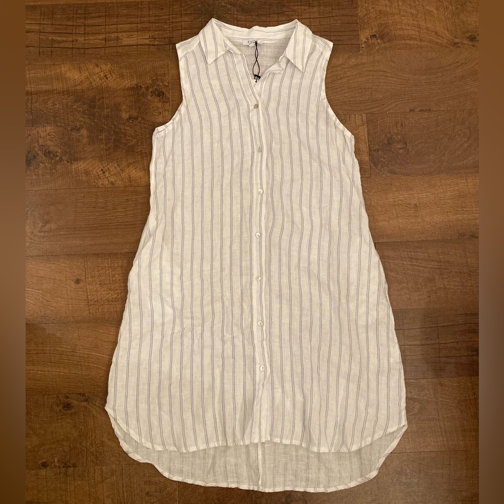 Rosemarine NWT 100% Linen Striped Shirt Dress Coastal Chic Beachy Women’s M